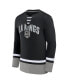 Фото #2 товара Men's Black Los Angeles Kings Back Pass Lace-Up Long Sleeve T-shirt