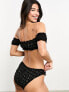 Фото #5 товара The Frolic mystic bardot off the shoulder frill broderie bikini top in black