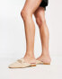 ASOS DESIGN Motto chain flat raffia mules in beige