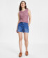 Фото #1 товара Women's Cotton Mid-Rise Cargo Shorts