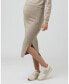 ფოტო #2 პროდუქტის Maternity Dani Knit Midi Skirt with Split Latte