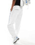 Bershka sporty panel tracksuit pants in white