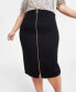 Фото #3 товара Plus Size Zip-Front Pencil Skirt, Created for Macy's