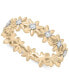ფოტო #1 პროდუქტის Diamond Flower Band (1/6 ct. t.w.) in Gold Vermeil, Created for Macy's