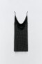 Фото #8 товара Короткое платье из полупрозрачной ткани со стразами ZARA