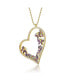 Фото #3 товара 14K Gold Plated Multi Colored Cubic Zirconia Heart Necklace