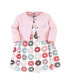 ფოტო #5 პროდუქტის Baby Girls Cotton Dress and Cardigan 2pc Set, Donuts