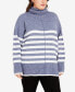 Фото #5 товара Plus Size Livvy Stripe Rolled Neck Sweater