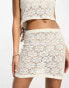 Фото #2 товара Pieces crochet mini skirt co-ord in white