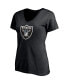 Фото #3 товара Women's Josh Jacobs Black Las Vegas Raiders Player Icon Name Number V-Neck T-shirt