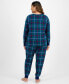 Фото #2 товара Family Pajamas Plus Size 2-Pc. Cotton Plaid Family Holiday Pajamas, Created for Macy's