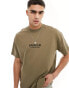 Barbour International Formula oversized t-shirt in khaki exclusive to asos Зеленый, 2XL - 124 CM - фото #1