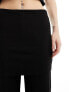 Monki straight trouser with overskirt in black