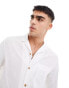 Bershka boxy fit long sleeve shirt in white