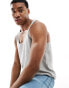 ASOS DESIGN 2 pack vests in navy and grey marl