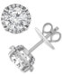 ფოტო #11 პროდუქტის Certified Lab Grown Diamond Halo Stud Earrings (3 ct. t.w.) in 14k Gold