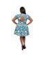 Фото #2 товара Plus Size 1960s Open Back Flare Dress