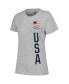 ფოტო #2 პროდუქტის Women's Heather Gray Team USA Flag Five Rings T-shirt