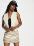 COLLUSION padded v-shaped gilet in cream