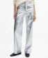 Фото #1 товара Women's Metalised Wideleg Trousers