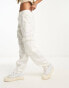 Фото #1 товара ASOS DESIGN seam detail cargo trouser in ecru with contrast stitch