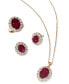 Фото #4 товара Серьги EFFY Grown Ruby & Diamond Halo Stud