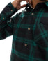 Brave Soul long sleeve check shirt in khaki & black