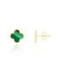 ფოტო #3 პროდუქტის Small Malachite Clover Stud Earrings