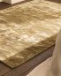 Golden viscose rug