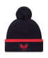 ფოტო #1 პროდუქტის Men's Black D.C. United Wordmark Kick Off Cuffed Knit Hat with Pom