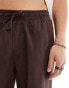 Jack & Jones loose fit linen short in brown