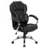 Фото #4 товара High Back Transitional Style Black Leather Executive Swivel Chair With Arms