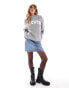 4th & Reckless knitted rib logo hoodie in grey grau, 34 - фото #3