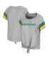 ფოტო #1 პროდუქტის Women's Heathered Gray Oregon Ducks Boo You Knotted Raglan T-Shirt