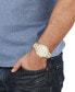 ფოტო #4 პროდუქტის Men's Swiss Chronograph Geo Two-Tone Stainless Steel Bracelet Watch 43mm
