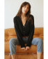 ფოტო #3 პროდუქტის Women's Cotton Diana Crop Cardigan Sweater