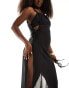 Фото #3 товара ASOS DESIGN Sarah square neck sheer maxi beach dress in black