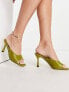 Only patent heeled mule sandal in lime
