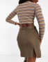 Urban Revivo mini cargo skirt in brown