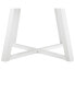 Edo Contemporary Round Dining Table, Trestle Base, White Finish