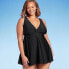 Women's Side Slit Swim Dress - Kona Sol Black 14