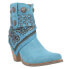 Фото #2 товара Dingo Bandida Paisley Studded Round Toe Cowboy Booties Womens Blue Casual Boots