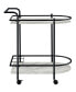 Desiree 32" 3-Bottle Metal Rack Serving Cart with Casters