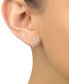 ფოტო #2 პროდუქტის Diamond Halo Cluster Oval Hoop Earrings (1/4 ct. t.w.) in 14k White Gold