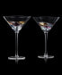 Hand Painted Stained Glass Martini Glasses 8 oz, Set of 2