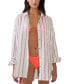 Фото #1 товара Women's Striped Swing Beach Cover Up Shirt