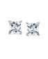 ფოტო #3 პროდუქტის 1.5CT Square Cubic Zirconia Solitaire Princess CZ Stud Earrings For Women Gold Plated Sterling Silver 7MM