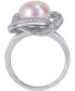 Кольцо Macy's Pink Cultured Freshwater Pearl CZ Love Knot Серебристый, 5 - фото #3