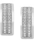 ფოტო #3 პროდუქტის Diamond Double Row Small Huggie Hoop Earrings (1/2 ct. t.w.) in 18k Gold-Plated Sterling Silver or Sterling Silver, 15mm