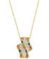 Фото #1 товара EFFY Collection eFFY® Multi-Sapphire (1-3/8 ct. t.w.) & Diamond (3/8 ct. t.w.) Swirl 18" Pendant Necklace in 14k Gold